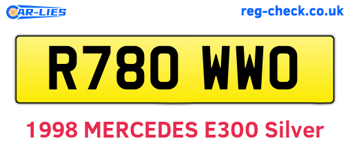 R780WWO are the vehicle registration plates.