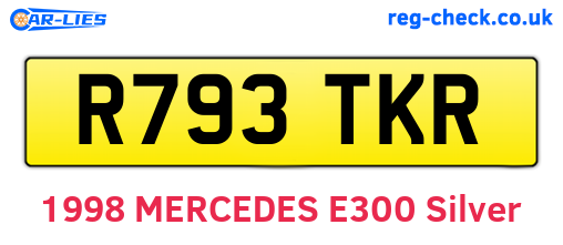 R793TKR are the vehicle registration plates.