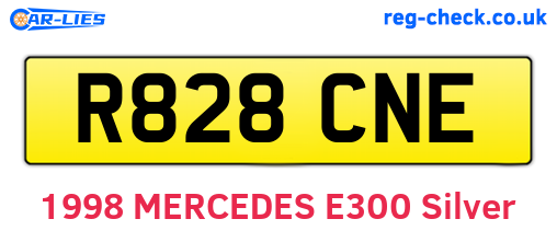 R828CNE are the vehicle registration plates.