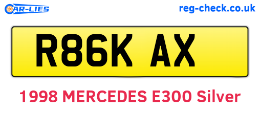 R86KAX are the vehicle registration plates.