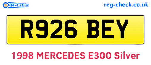 R926BEY are the vehicle registration plates.