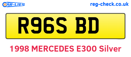 R96SBD are the vehicle registration plates.