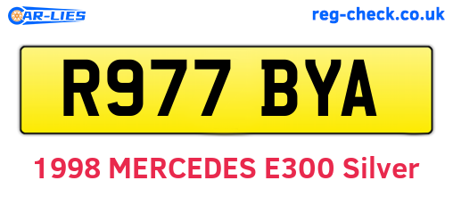 R977BYA are the vehicle registration plates.