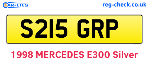 S215GRP are the vehicle registration plates.