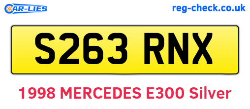 S263RNX are the vehicle registration plates.