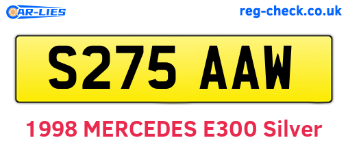 S275AAW are the vehicle registration plates.