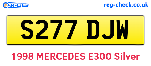 S277DJW are the vehicle registration plates.