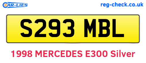 S293MBL are the vehicle registration plates.