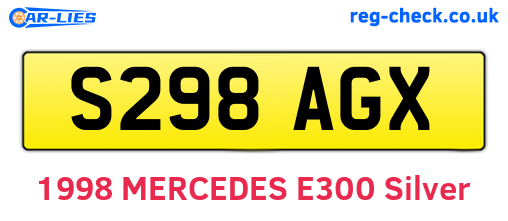 S298AGX are the vehicle registration plates.