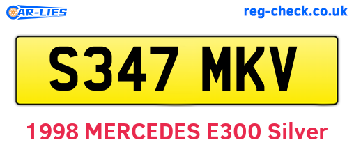 S347MKV are the vehicle registration plates.