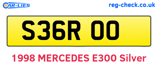 S36ROO are the vehicle registration plates.