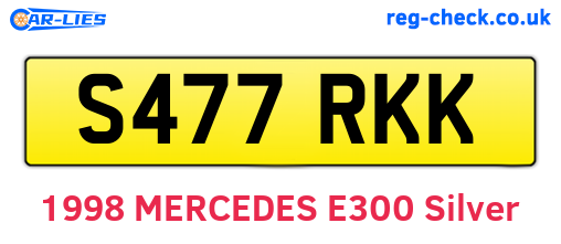 S477RKK are the vehicle registration plates.