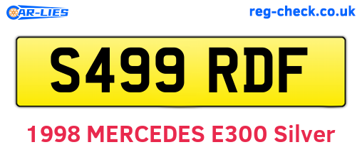 S499RDF are the vehicle registration plates.