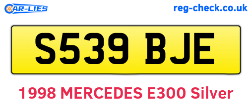 S539BJE are the vehicle registration plates.