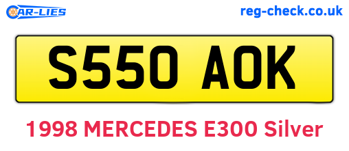S550AOK are the vehicle registration plates.
