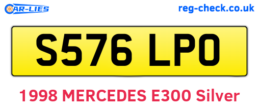 S576LPO are the vehicle registration plates.
