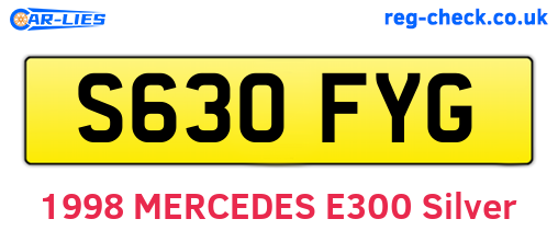 S630FYG are the vehicle registration plates.