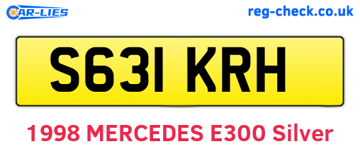 S631KRH are the vehicle registration plates.