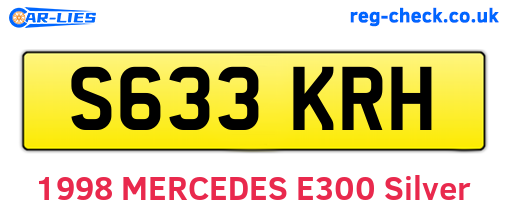S633KRH are the vehicle registration plates.