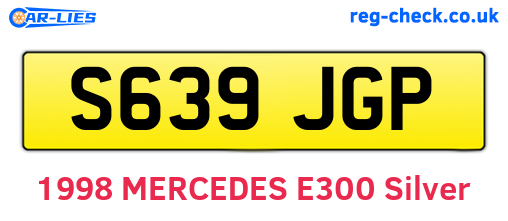 S639JGP are the vehicle registration plates.