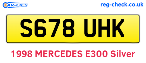 S678UHK are the vehicle registration plates.