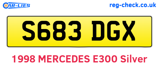 S683DGX are the vehicle registration plates.