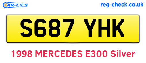S687YHK are the vehicle registration plates.