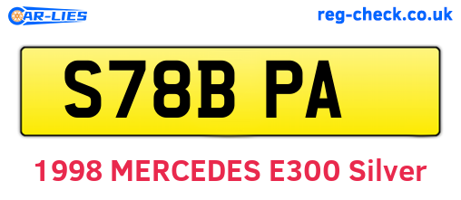 S78BPA are the vehicle registration plates.