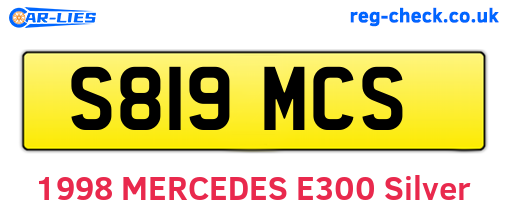S819MCS are the vehicle registration plates.
