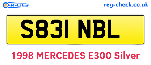 S831NBL are the vehicle registration plates.