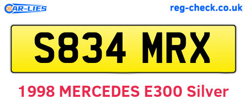 S834MRX are the vehicle registration plates.