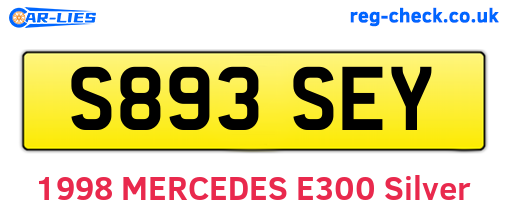 S893SEY are the vehicle registration plates.