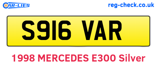 S916VAR are the vehicle registration plates.