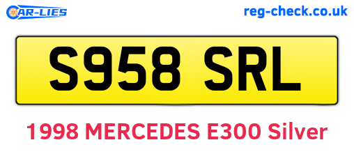 S958SRL are the vehicle registration plates.