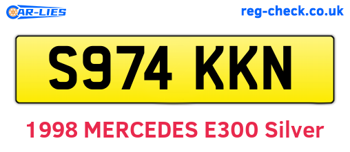 S974KKN are the vehicle registration plates.