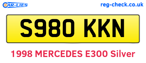 S980KKN are the vehicle registration plates.