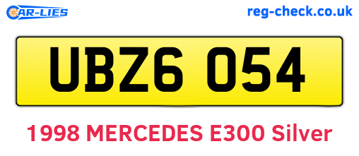 UBZ6054 are the vehicle registration plates.