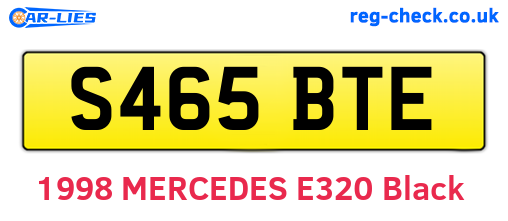 S465BTE are the vehicle registration plates.