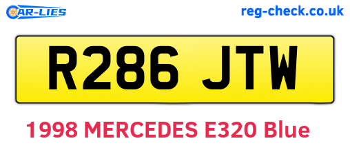R286JTW are the vehicle registration plates.