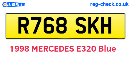 R768SKH are the vehicle registration plates.