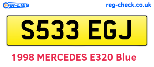 S533EGJ are the vehicle registration plates.