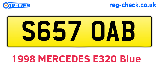 S657OAB are the vehicle registration plates.