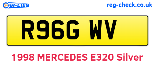 R96GWV are the vehicle registration plates.