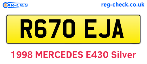 R670EJA are the vehicle registration plates.