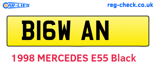 B16WAN are the vehicle registration plates.
