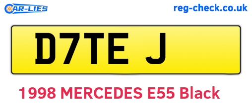 D7TEJ are the vehicle registration plates.