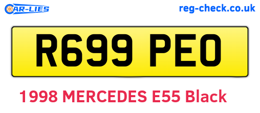 R699PEO are the vehicle registration plates.