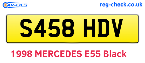 S458HDV are the vehicle registration plates.
