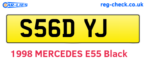 S56DYJ are the vehicle registration plates.
