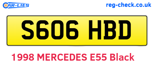 S606HBD are the vehicle registration plates.